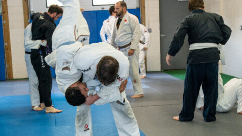 Brazilian jiu jitsu students training during class near Long Branch NJ