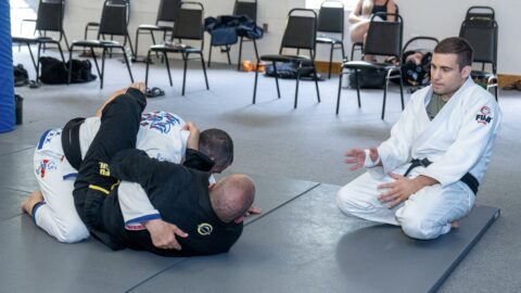 4th Degree Black Belt Jon Heleotis teaching Brazilian Jiu Jitsu students at Spartan MMA