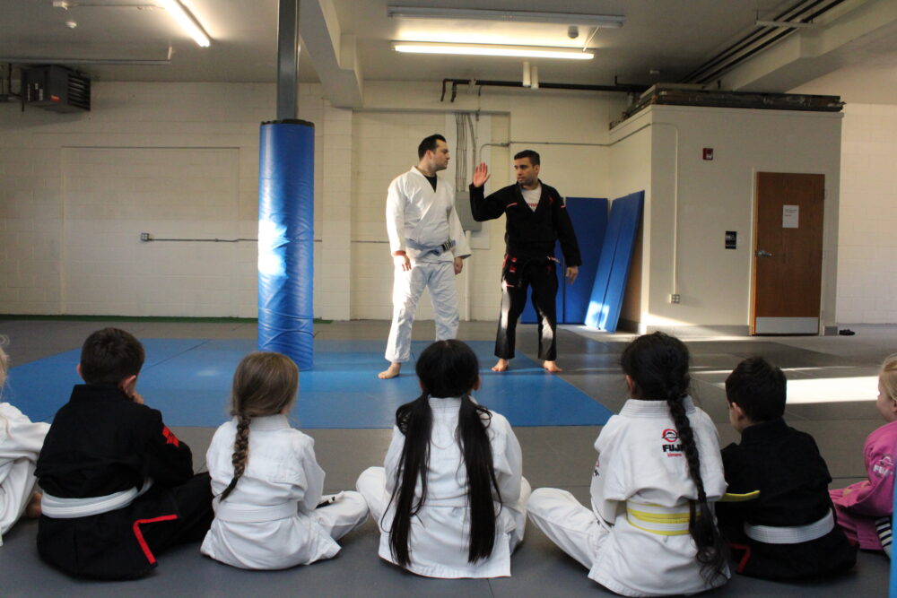 Kids Brazilian Jiu-Jitsu instructor teaching children in Ocean Township NJ